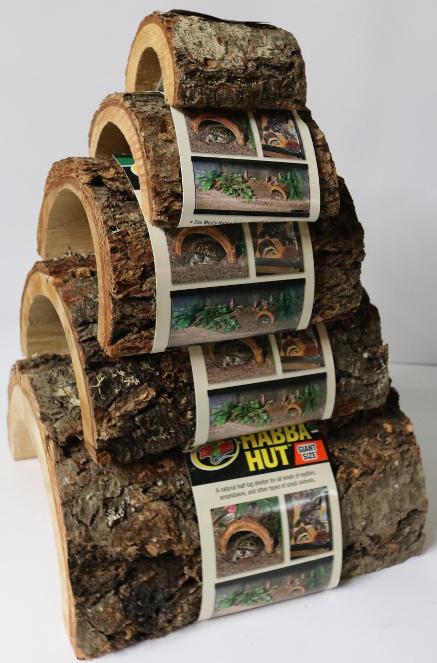 Zoo Med Habba Hut Natural Half Log Shelter available in 5 sizes 